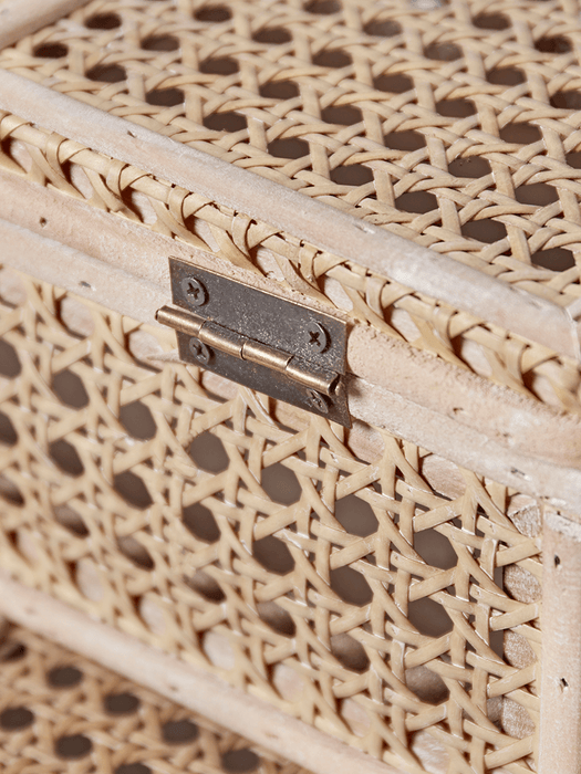 Three Rattan Storage Boxes