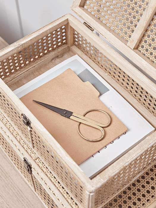 Three Rattan Storage Boxes