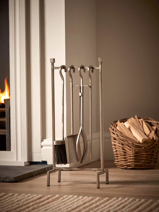 Iron Hanging Fireside Set - Silver