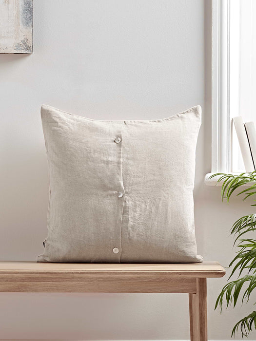 Large Velvet & Linen Cushion - Blush