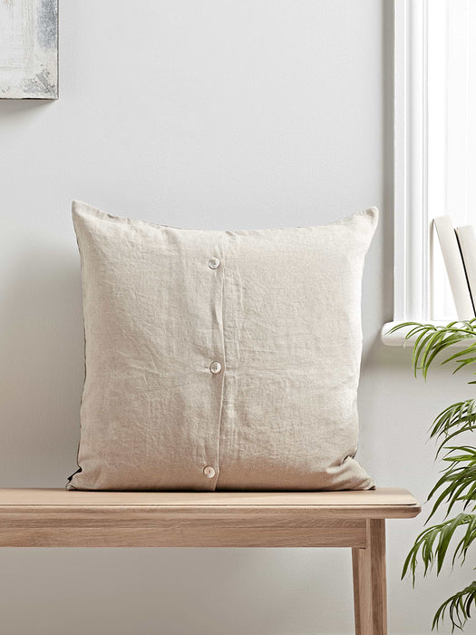 Large Velvet & Linen Cushion Cover - Dove Grey