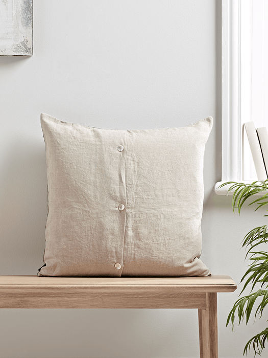 Large Velvet & Linen Cushion - Dove Grey