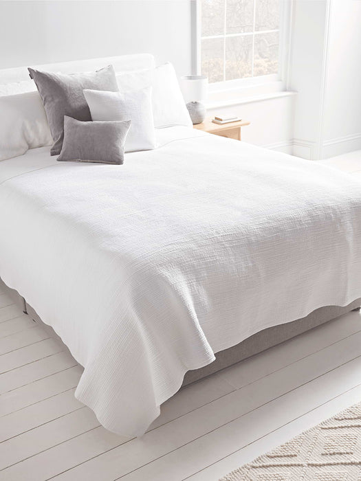 Cotton Quilted Bedspread - White