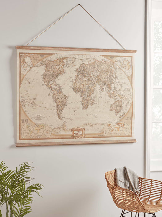 Hanging World Map Wall Art