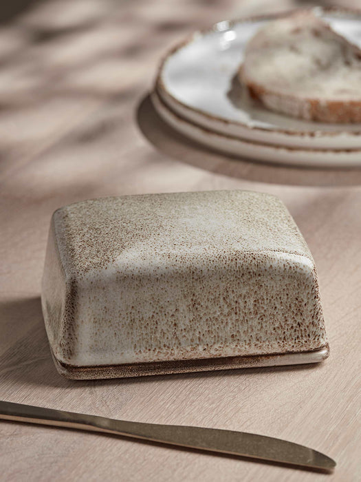 Speckled Glazed Butter Dish