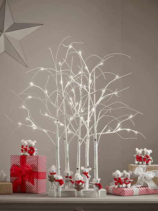 Indoor Outdoor Magical Light Up Birch Tree - Cluster
