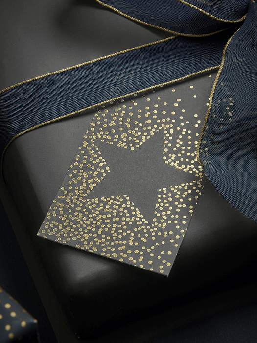 Golden Deco Stars Gift Tags