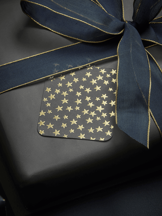 Golden Deco Stars Gift Tags