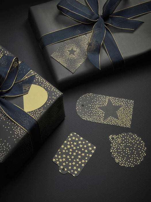 Golden Deco Stars Gift Tags