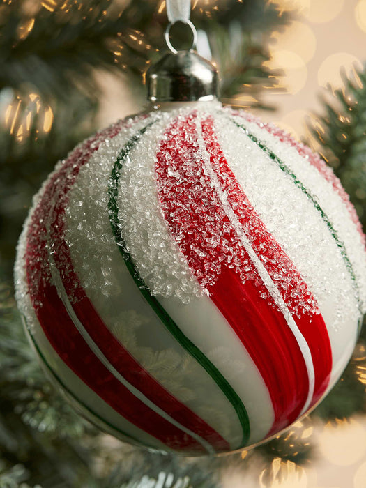 Four Large Red Swirl Baubles