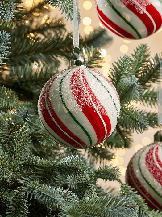 Four Large Red Swirl Baubles