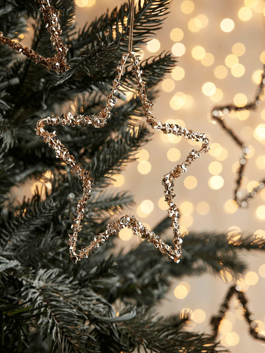 Six Glittered Star Silhouettes