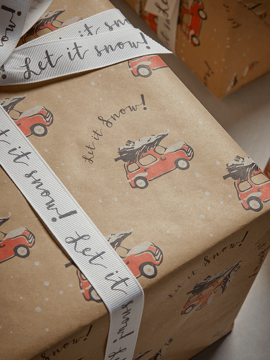 Little Christmas Cars Recycled Wrapping Paper - 10m