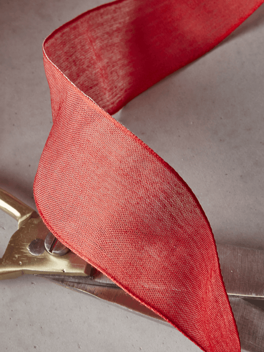 Voile Wired Ribbon - Red