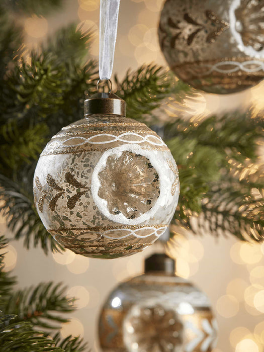 Three Vintage Style Baubles - Gold Mix