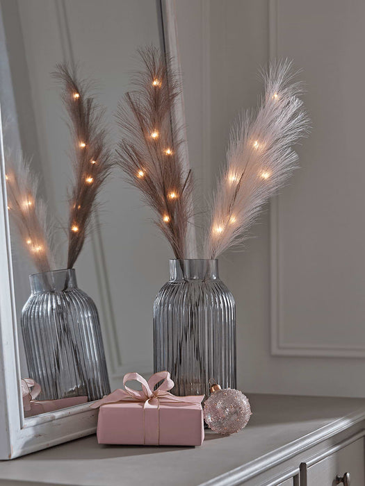 Two Lit Faux Brush Pampas - Blush Mix