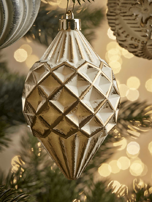 Vintage Style Shatterproof Baubles - Gold Mix