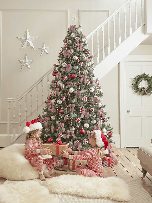 Twelve Candy Cane Shatterproof Baubles