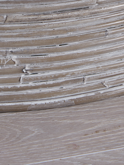Round Rattan Tree Ring - Whitewashed