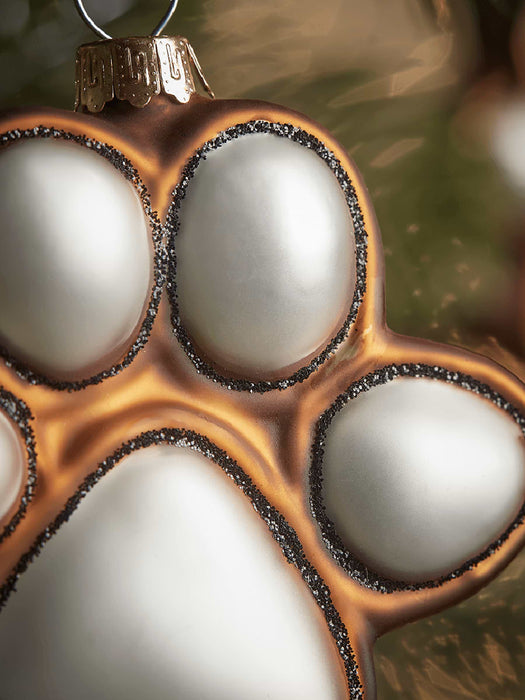 Four Glass Paw Baubles