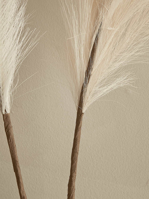 Two Lit Faux Brush Pampas - Natural Mix
