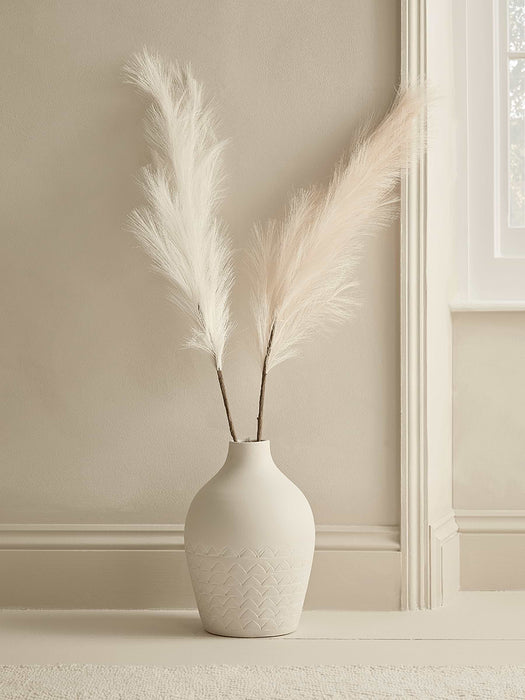 Two Lit Faux Brush Pampas - Natural Mix