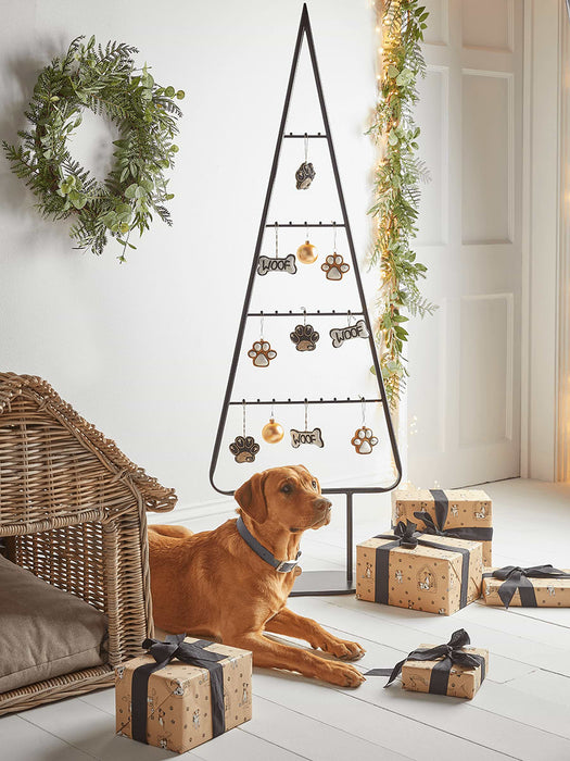 Four Glass Paw Baubles