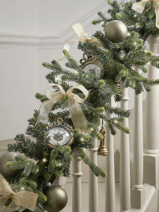 Six Medium Handblown Glass Baubles - Fern Green