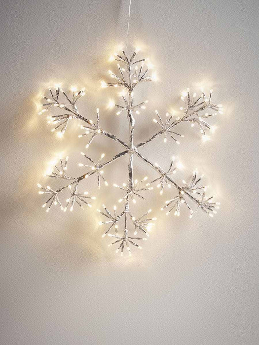 Indoor Outdoor Light Up Silver Snowflake