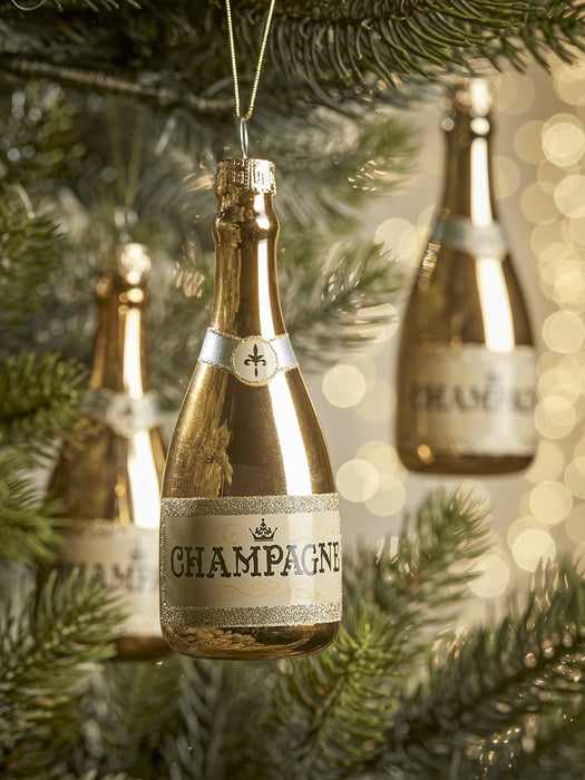 Three Champagne Glass Baubles