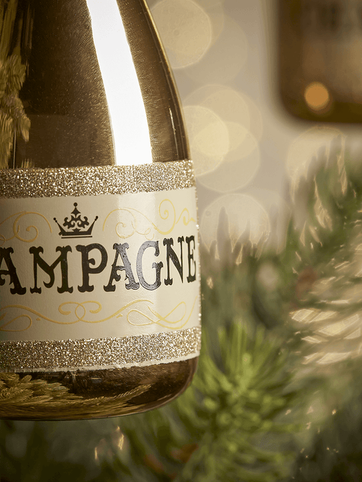 Three Champagne Glass Baubles
