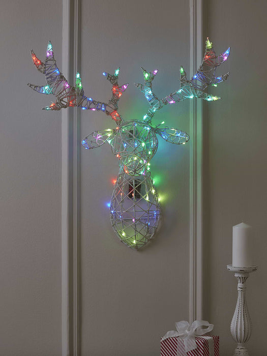 Indoor Outdoor Colour Change Light Up Stag Head
