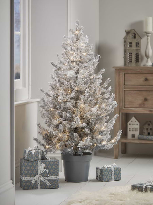 Frosted Fir Pre-Lit Potted Tree