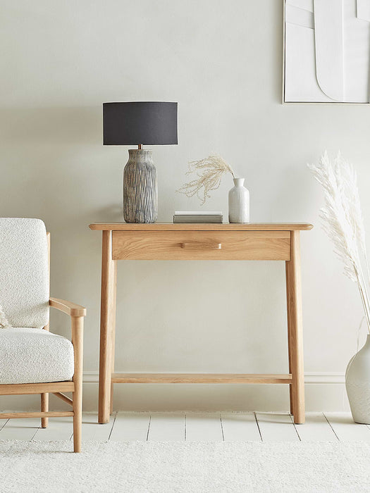 Greywashed Textured Wooden Table Lamp