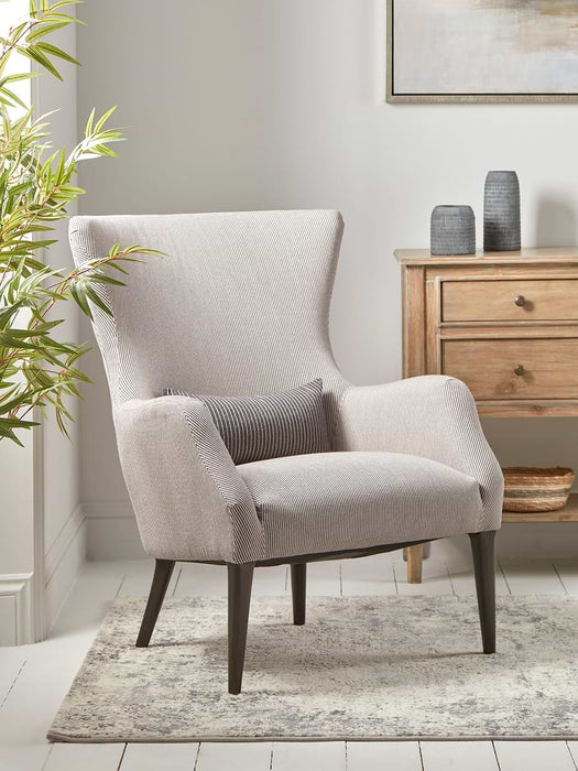 Pinstriped Tall Armchair