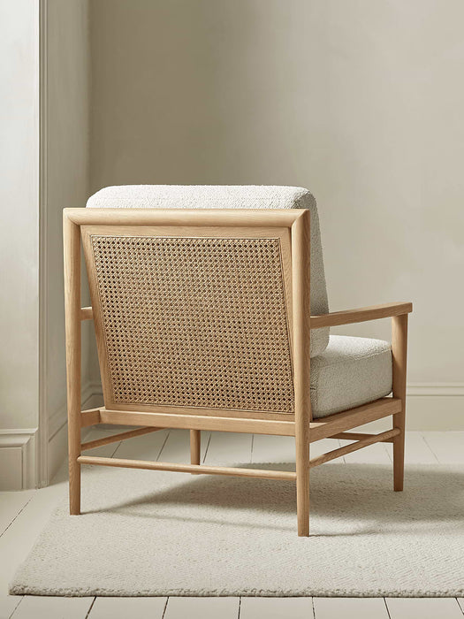 BouclÃ© & Cane Armchair