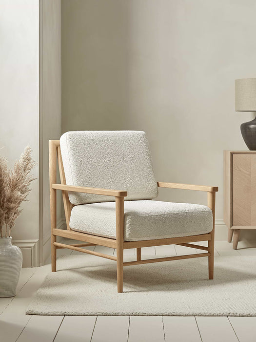 BouclÃ© & Cane Armchair