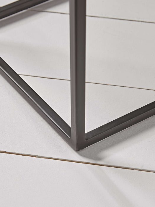 Three Gold Textured Nesting Tables - Square