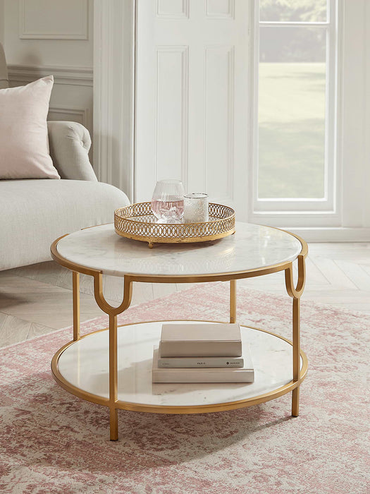 Marble Topped Round Coffee Table