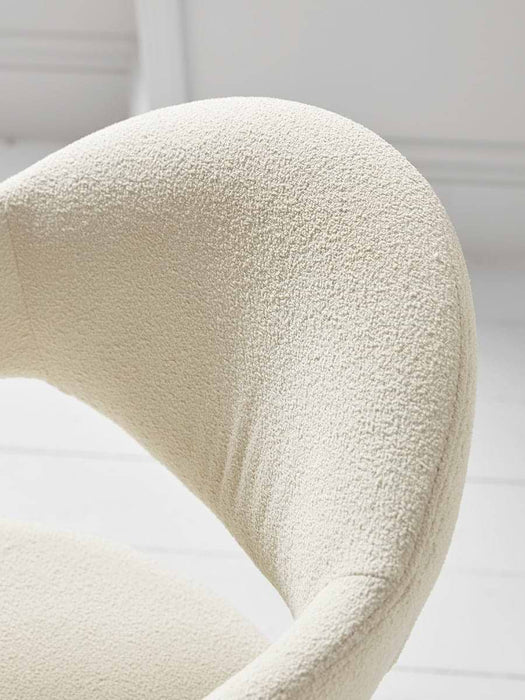 Two BouclÃ© Dining Chairs - White