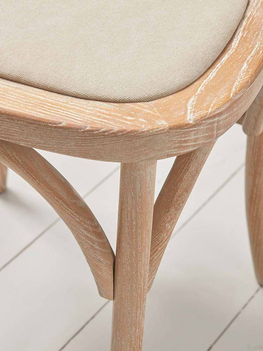 Two Wooden Cross Back Chairs