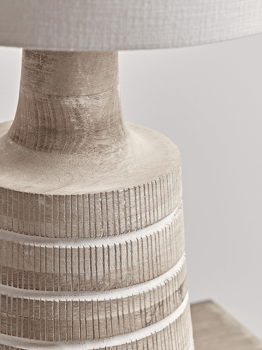 Whitewashed Mango Wood Table Lamp