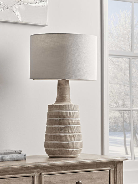 Whitewashed Mango Wood Table Lamp