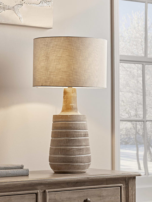 Whitewashed Mango Wood Table Lamp