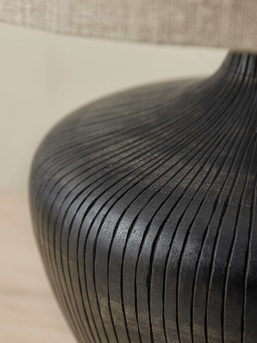 Textured Mango Wood Table Lamp