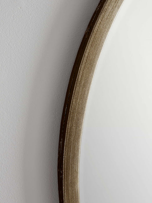 Burnished Silver Bevelled Round Mirror