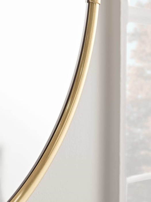 French Round Wall Mirror - Brass