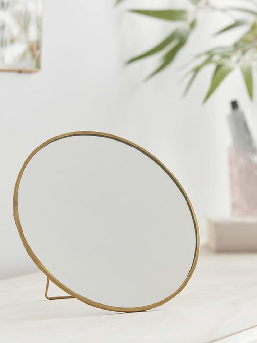 Antique Brass Table Mirror