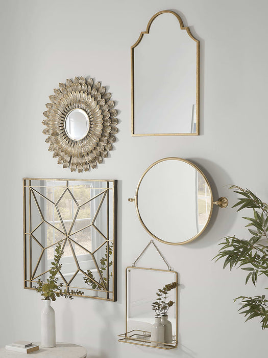 Distressed Feather Mirror