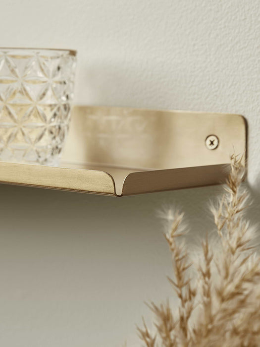 Slimline Metal Shelf - Brass